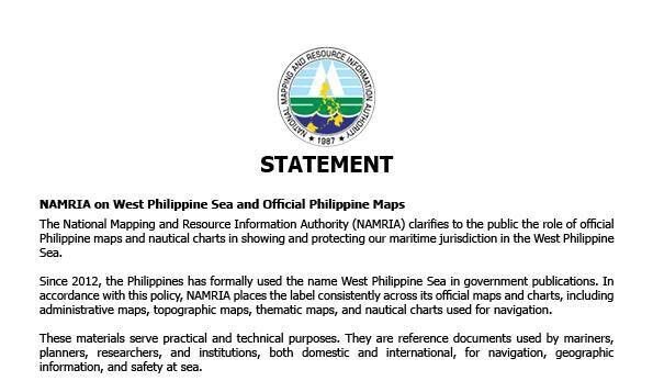 NAMRIA Clarifies Role of Official Philippine Maps in West Philippine Sea Jurisdiction